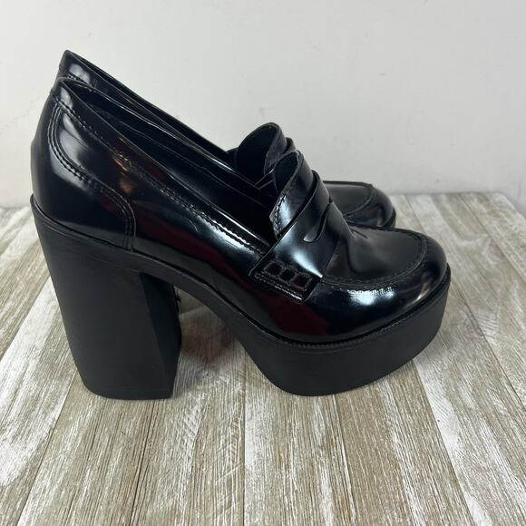 Steve Madden Y2K Shoes Chunky Heel Platform Penny Loafer Women's 8 Juniper - Picture 7 of 15